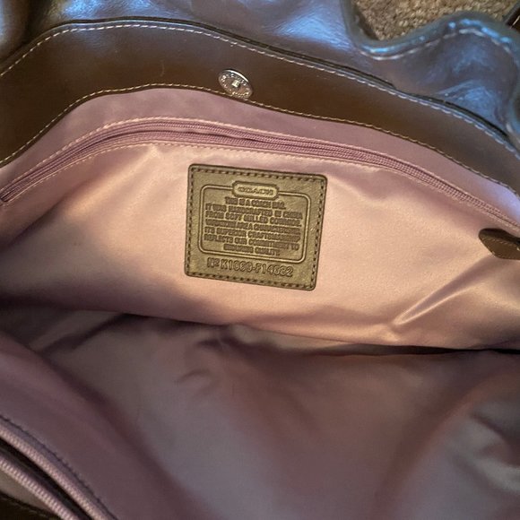 Coach F14682 Penelope Large Brown Leather Shopper Handbag - Picture 7 of 9